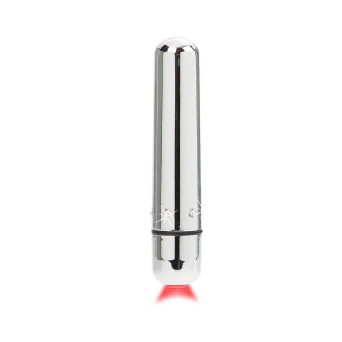 CalExotics Crystal High Intensiy Bullet 2 Vibrator Silver Female Sex Toys