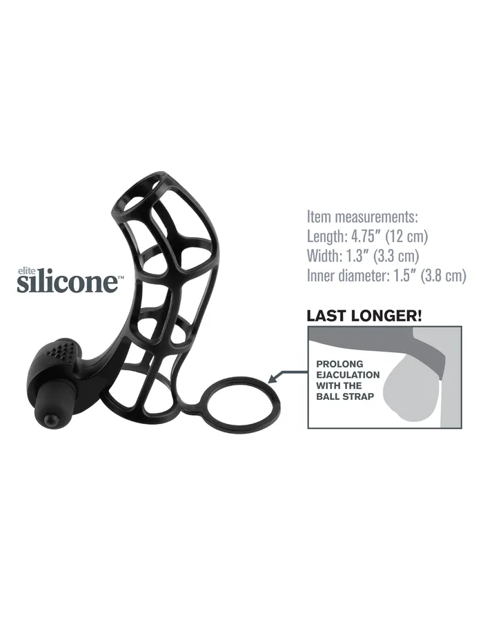 Fantasy X-Tensions Deluxe Silicone Power Cock Cage  - Black | Pipedream Male Sex Toys