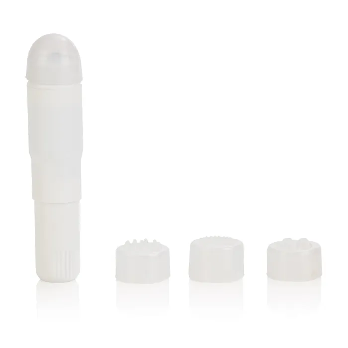 Female Sex Toys | CalExotics Compact Waterproof Personal Travel Massager With 4 Tips - White Female Sex Toys | CalExotics Compact Waterproof Personal Travel Massager With 4 Tips - White