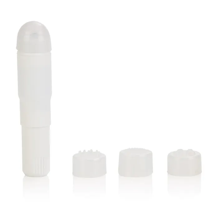 Female Sex Toys | CalExotics Compact Waterproof Personal Travel Massager With 4 Tips - White Female Sex Toys | CalExotics Compact Waterproof Personal Travel Massager With 4 Tips - White