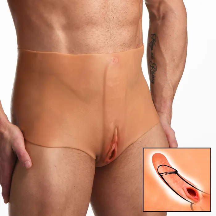 Male Sex Toys XR Brands Master Series Pussy Panties Silicone Vagina Plus Ass Panties Large