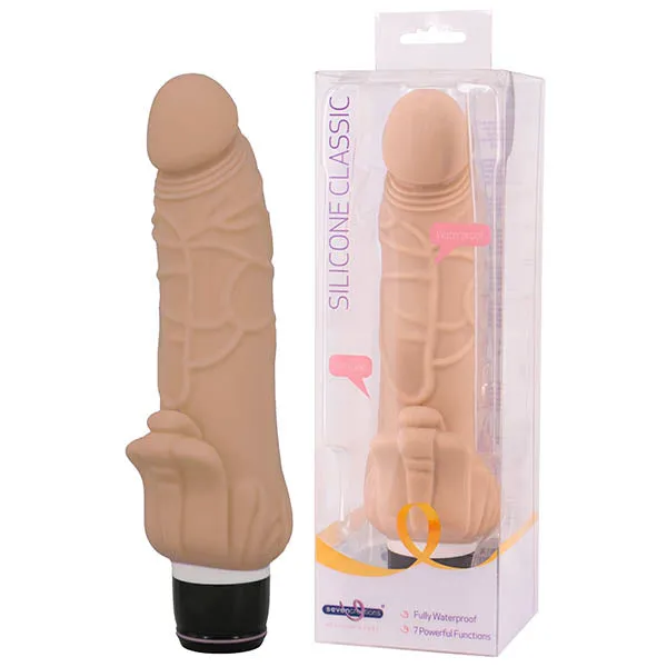 Silicone Classic Flesh 19 cm 75 Vibrator Seven Creations Female Sex Toys