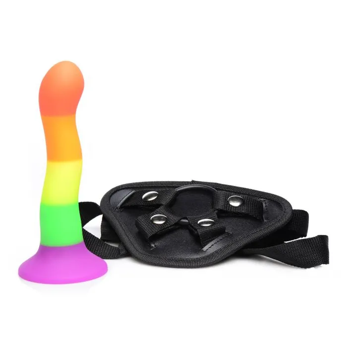 Strap-U Proud - Rainbow 18.3 cm Strap-On - AG245 | XR Brands Female Sex Toys Strap-U Proud - Rainbow 18.3 cm Strap-On - AG245 | XR Brands Female Sex Toys