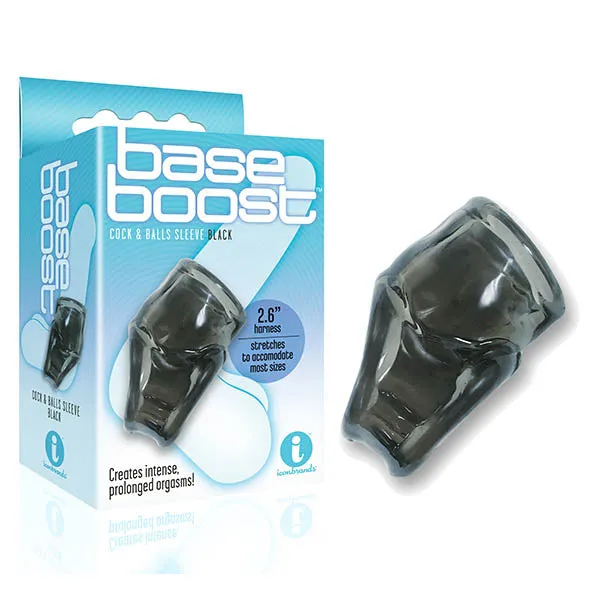 The 9s Base Boost Black Cock Ball Sleeve Icon Brands Male Sex Toys