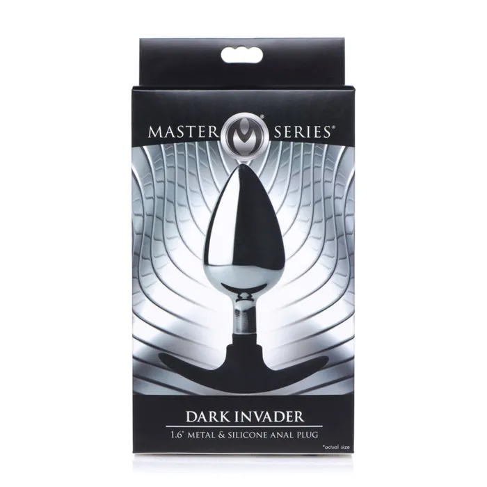 XR Brands Master Series Male Sex Toys Dark Invader Metal and Silicone Anal Plug Large XR Brands Master Series Male Sex Toys Dark Invader Metal and Silicone Anal Plug Large