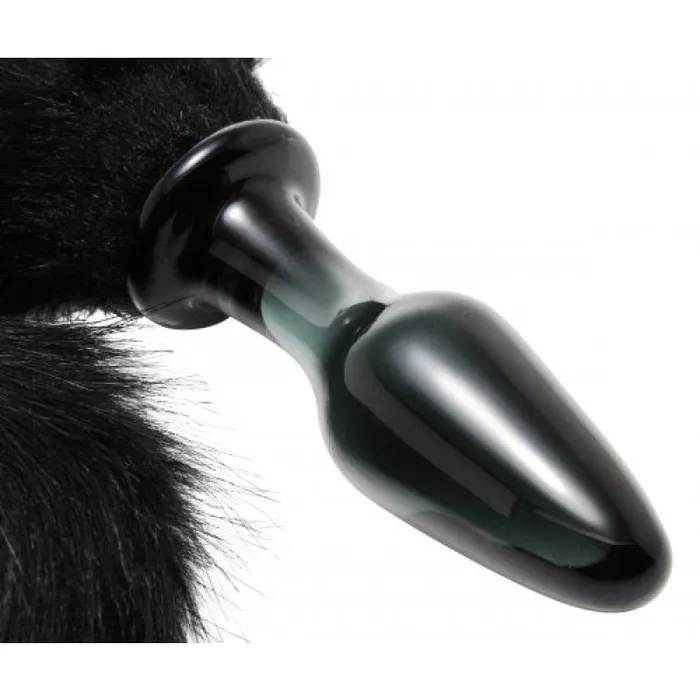 XR Brands Tailz Male Sex Toys | Midnight Fox Glass Plug With Tail XR Brands Tailz Male Sex Toys | Midnight Fox Glass Plug With Tail