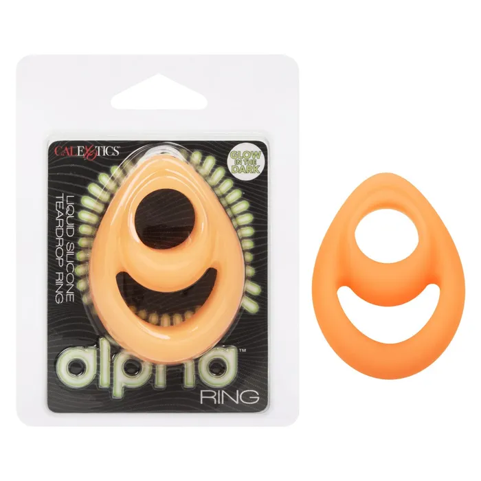 Alpha Teardrop GlowintheDark Penis Testicles Ring Soft Silicone CalExotics Male Sex Toys