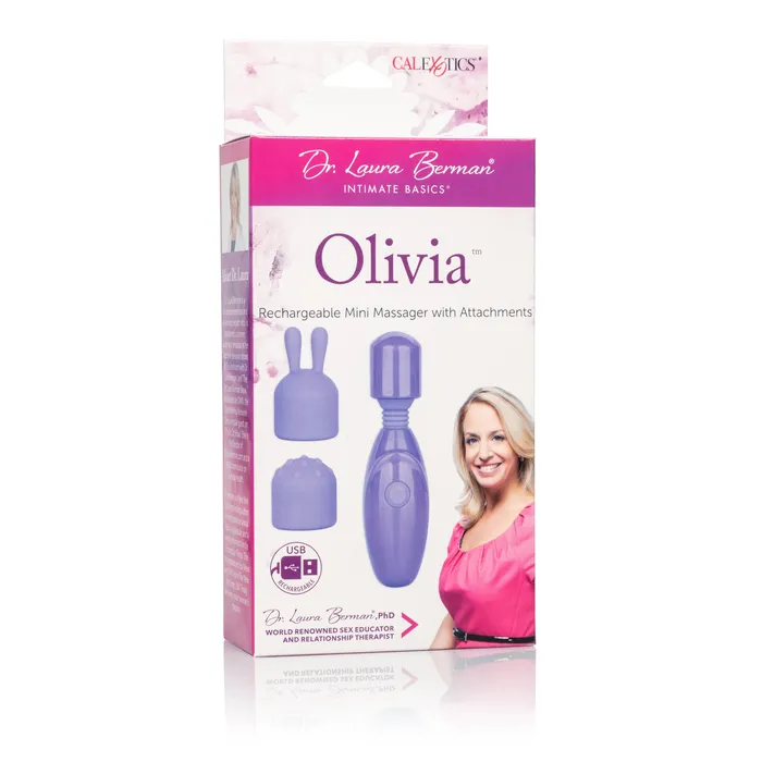 California Exotic Female Sex Toys Dr Laura Berman Olivia Rechargeable Mini Massager With Attachments