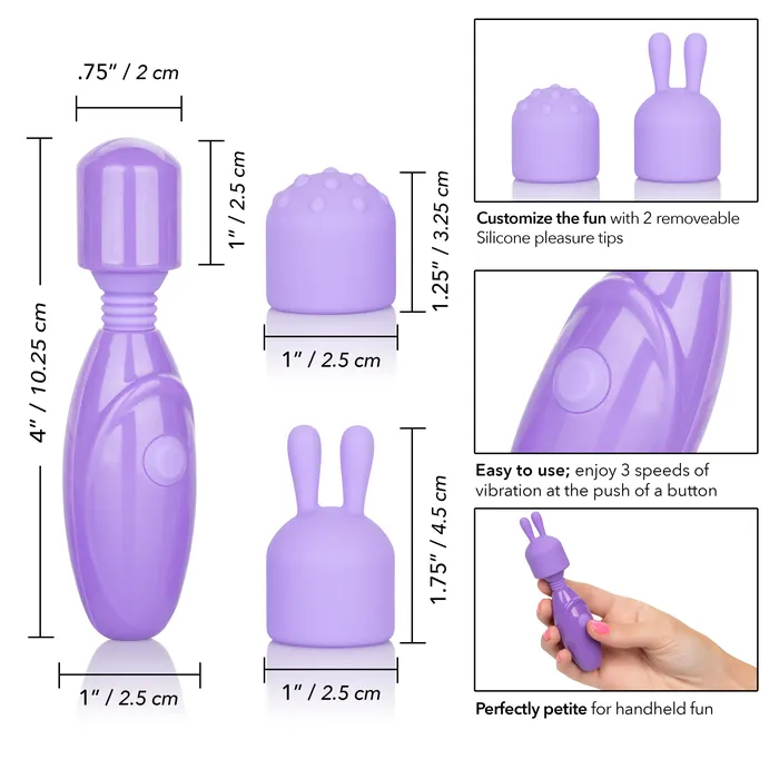 California Exotic Female Sex Toys Dr Laura Berman Olivia Rechargeable Mini Massager With Attachments