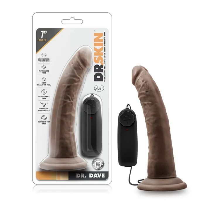 Female Sex Toys Dr Skin Dr Dave 7 Inch Vibrating Cock With Suction Cup Chocolate Blush Novelties Female Sex Toys Dr Skin Dr Dave 7 Inch Vibrating Cock With Suction Cup Chocolate Blush Novelties