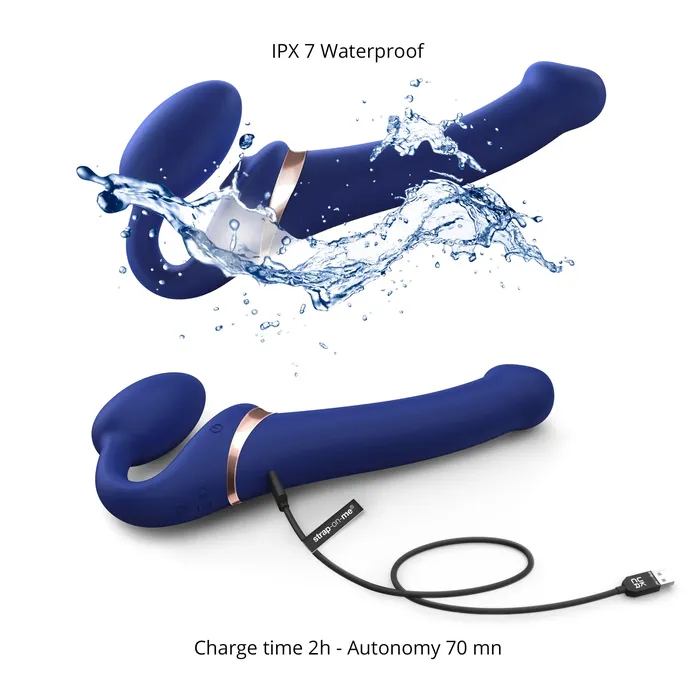 Female Sex Toys StrapOnMe MultiOrgasm StrapOn Dildo with Licking Tongue and Vibration