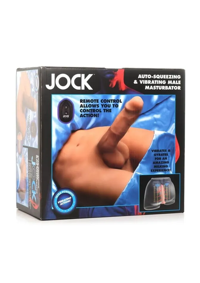 Jock Jock Vibrating and Squeezing Male Masturbator with Posable Dildo Male Sex Toys