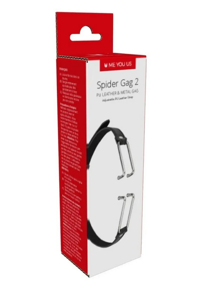 Male Sex Toys Me You Us ME YOU US Spider Gag 2 Pu Leather and Metal Adjustable Strap Gag