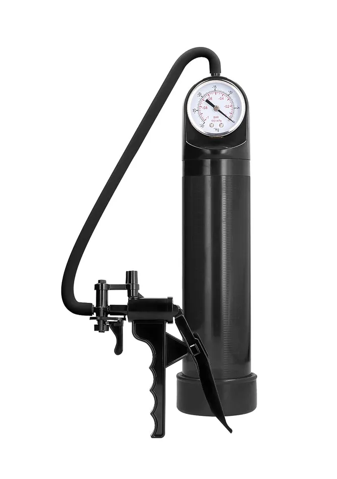 Male Sex Toys Shots Pumped Elite Pump With Advanced PSI Gauge Black