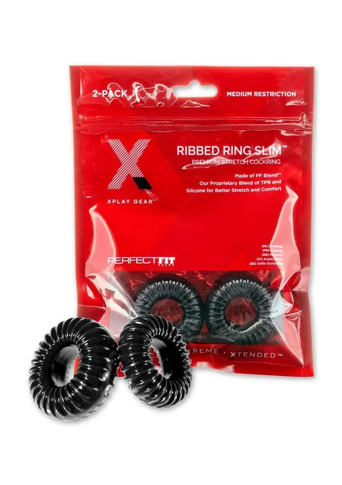 Male Sex Toys The Xplay Pf Blend Premium Stretch Ribbed Ring Slim Perfect Fit