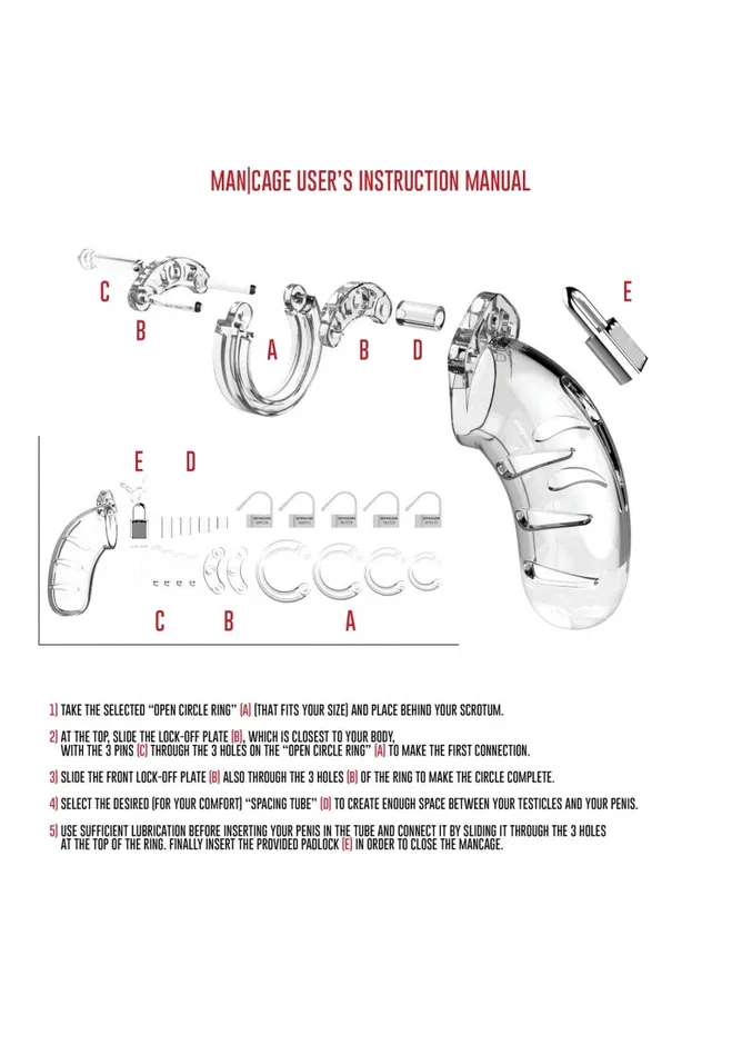 Model 05 Chastity 55 Cock Cage Transparent Shots ManCage Male Sex Toys