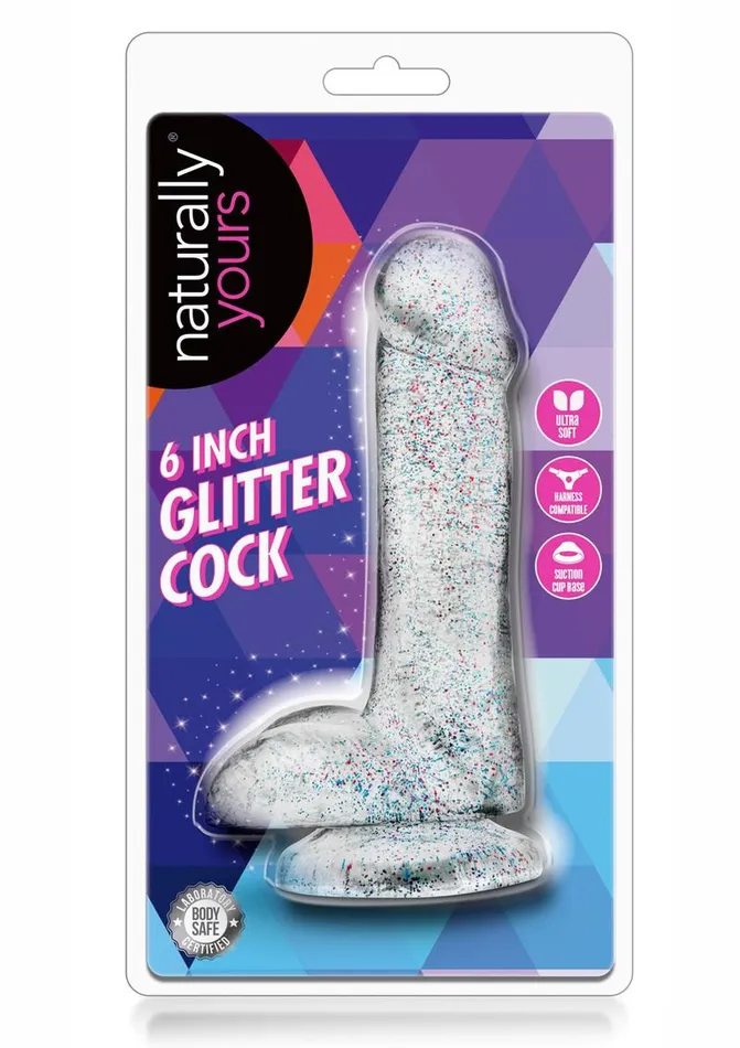 Naturally Yours Female Sex Toys Naturally Yours Glitter Dildo with Balls