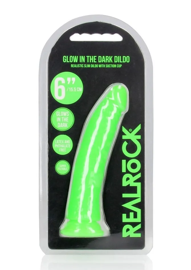 Real Rock Realrock Slim Glow In The Dark Dildo with Suction Cup Female Sex Toys