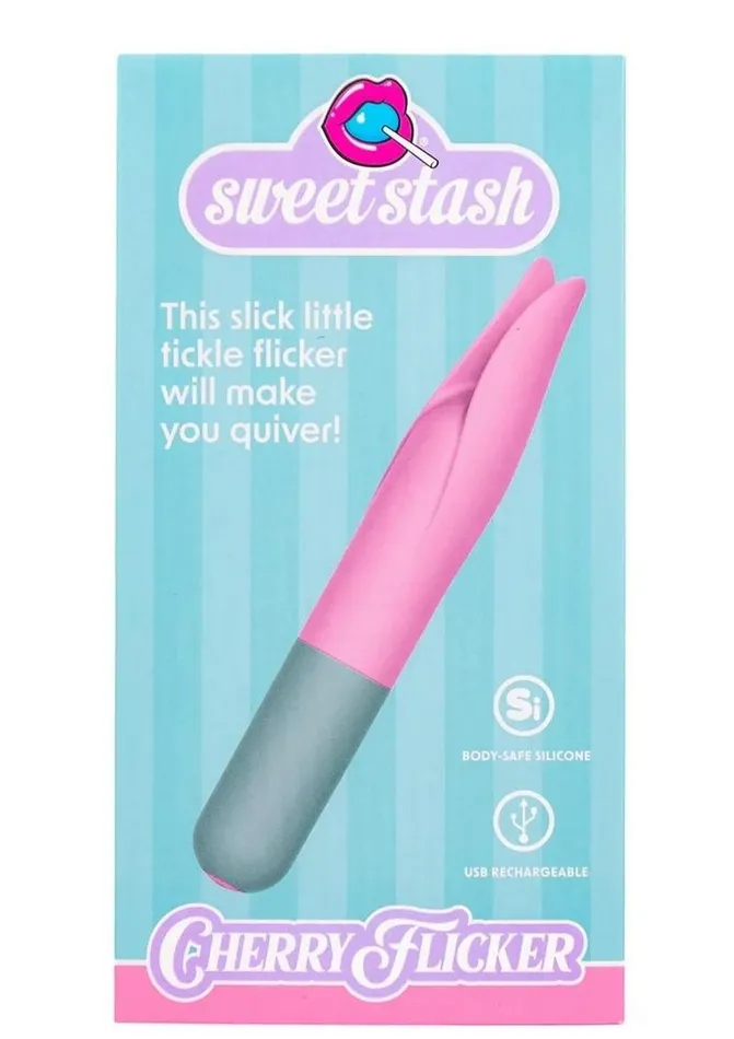 Rock Candy Cherry Flicker Rechargeable Silicone Tickler Rock Candy Toys Female Sex Toys