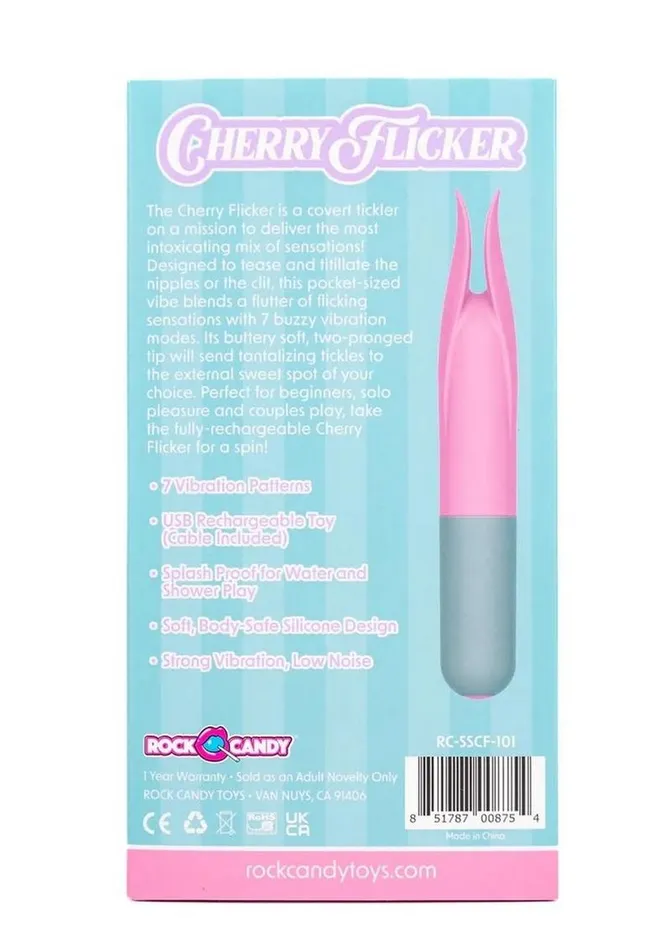 Rock Candy Cherry Flicker Rechargeable Silicone Tickler Rock Candy Toys Female Sex Toys