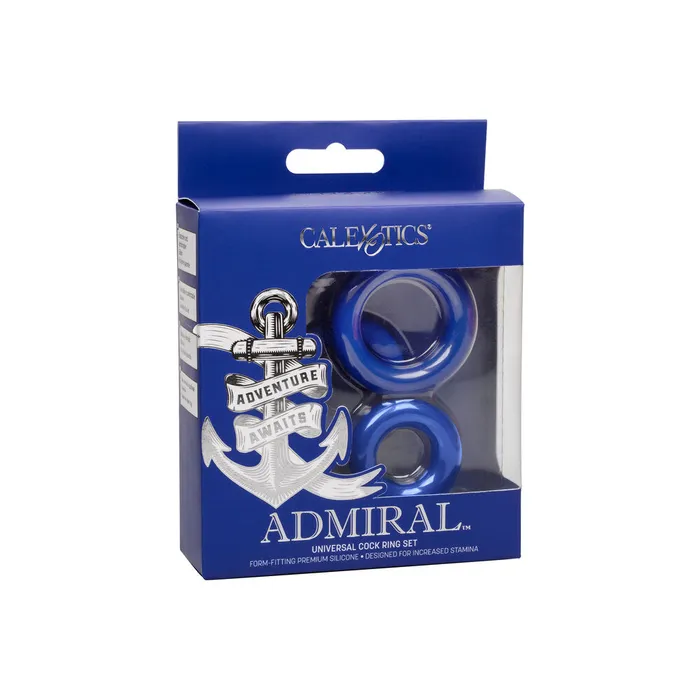 Admiral Universal Cock Ring Set Blue 3 Pieces CalExotics Male Sex Toys Admiral Universal Cock Ring Set Blue 3 Pieces CalExotics Male Sex Toys