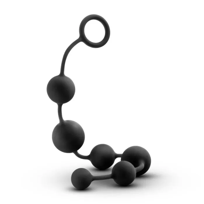 Anal Adventures Platinum Silicone Large Anal Beads Black Blush Novelties Male Sex Toys