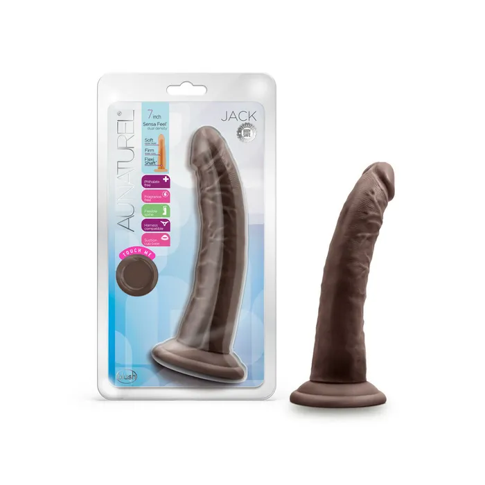 Blush Novelties Female Sex Toys Au Naturel Jack 7in Dildo Chocolate
