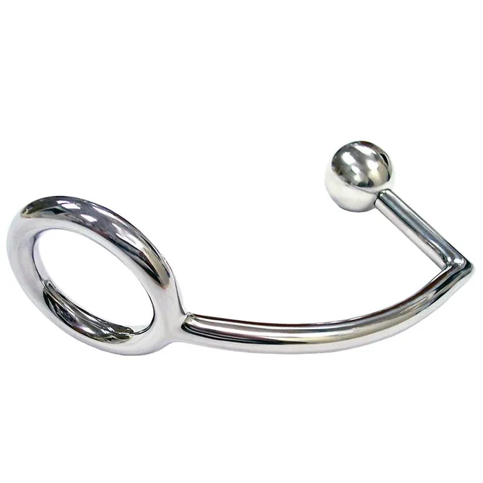 Male Sex Toys Rouge Rouge Stainless Steel Cock Ring With Anal Probe