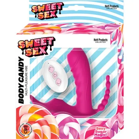 Sweet Sex Body Candy Silicone Toy With Tongue Anal Beads in Magenta HOTT Products Male Sex Toys
