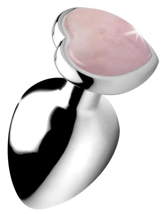 XR Brands Male Sex Toys Booty Sparks Gemstones Large Anal Plug with Rose Quartz Heart XR Brands Male Sex Toys Booty Sparks Gemstones Large Anal Plug with Rose Quartz Heart