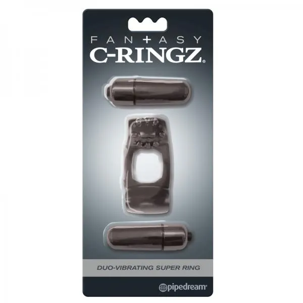 Fantasy CRingz Duo Vibrating Super Ring Black Pipedream Male Sex Toys Fantasy CRingz Duo Vibrating Super Ring Black Pipedream Male Sex Toys