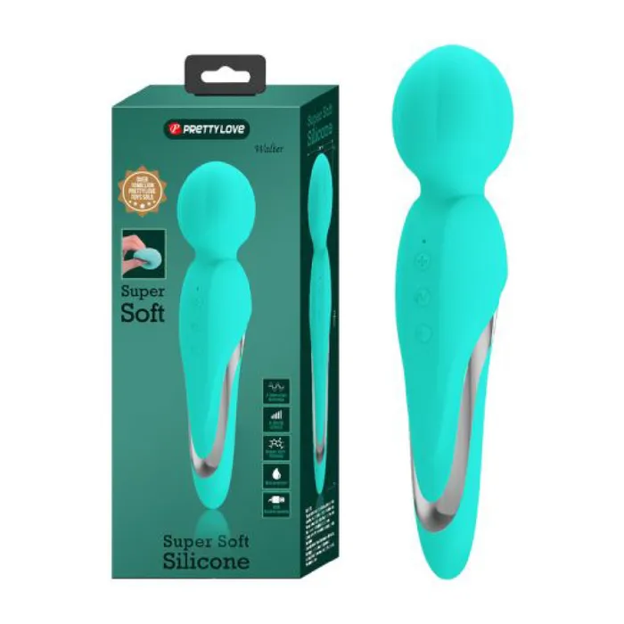 Female Sex Toys Pretty Love Walter Super Soft Silicone Wand Seafoam