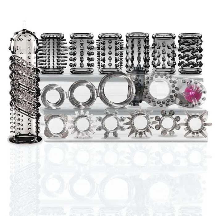 Icon Brands Male Sex Toys The 9s TryCurious Cock Ring and Sleeve Set