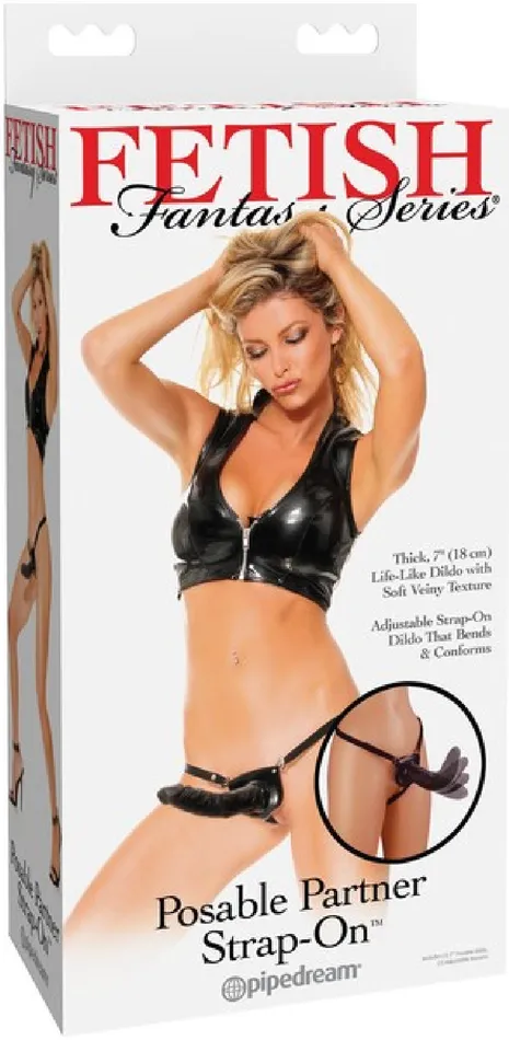 Posable Partner StrapOn Black Pipedreams Female Sex Toys