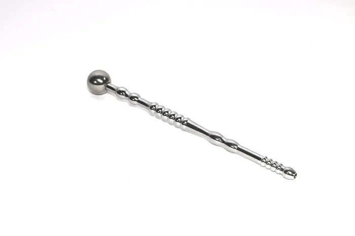 Touch of Fur Male Sex Toys Penis Plug Hollow Ribbed Stainless Steel with Detachable Ball