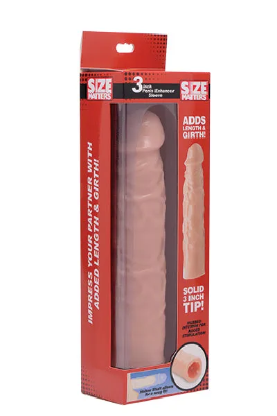 XR Brands Male Sex Toys 3 Inch Flesh Penis Enhancer Sleeve