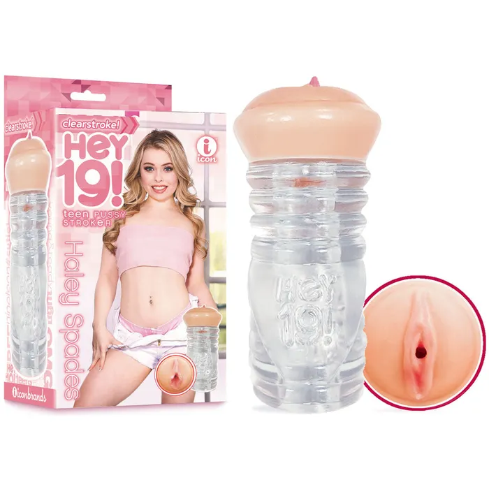 Male Sex Toys Icon Brands Hey 19 Haley Spades Clear Teen Vagina Stroker