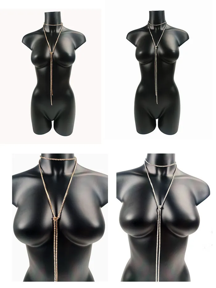STRAWBERRYPOSH Sexy Chest Body Chain Female Sex Toys