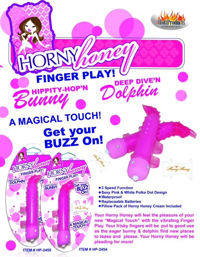 Female Sex Toys HOTT Products Horny Honey Finger Play Bunny Magenta