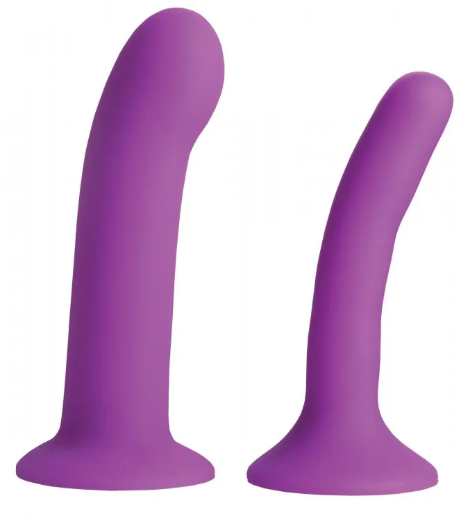 Strap U Silicone G Spot Duo Dildo Set XR Brands Female Sex Toys