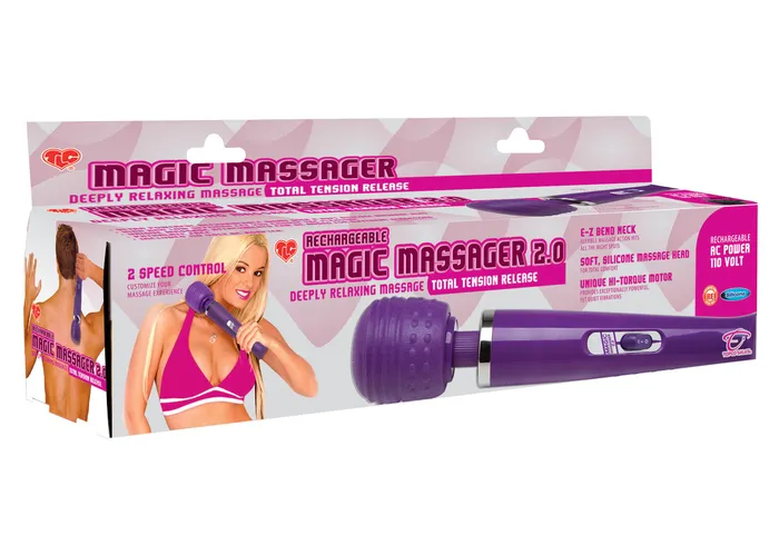 Topco Female Sex Toys Tlc Rechargeable Magic Massager 20 Aqua 110v