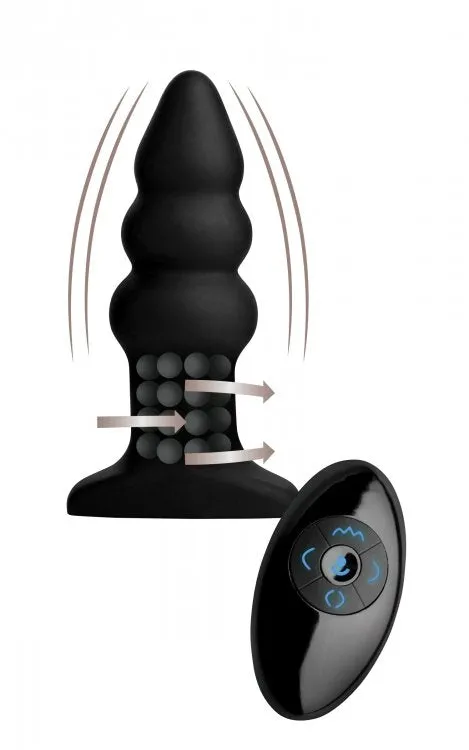 XR Brands Rm Model I Rippled Rimming Plug WRemote Control Male Sex Toys