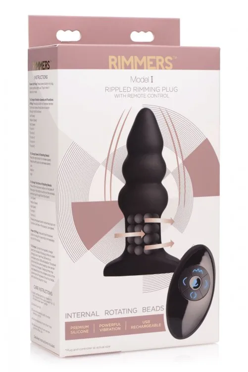 XR Brands Rm Model I Rippled Rimming Plug WRemote Control Male Sex Toys