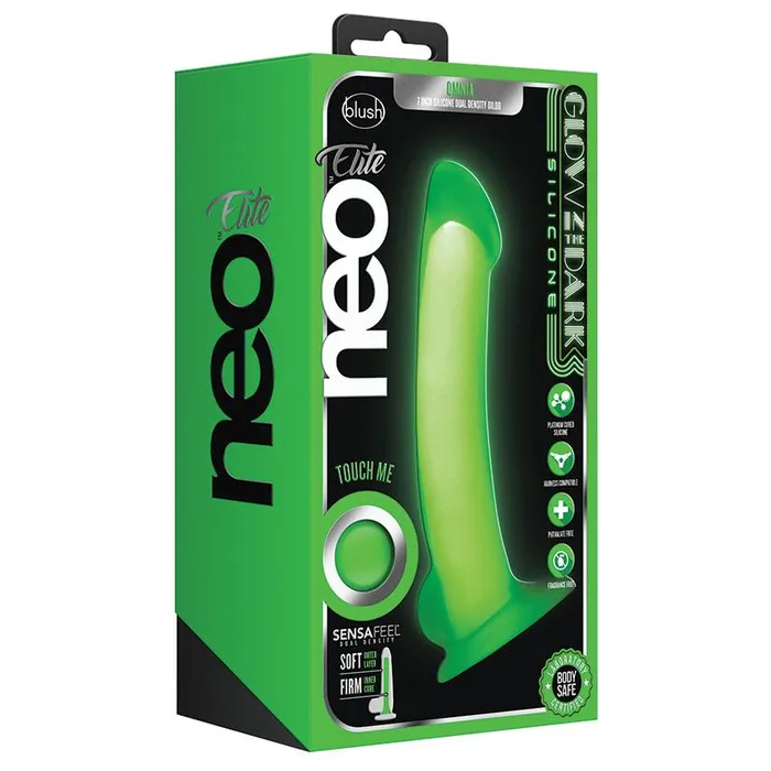 Blush Female Sex Toys Neo Elite Glow In The Dark Omnia Dildo