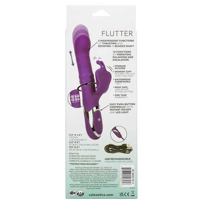 Cal Exotics Enchanted Flutter Thrusting Rabbit Vibrator Female Sex Toys