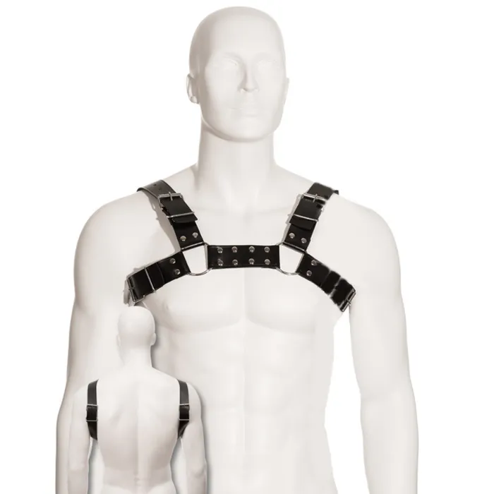 Female Sex Toys LEATHER BODY IMBRACATURA PER CANE BULL IN PELLE NERA