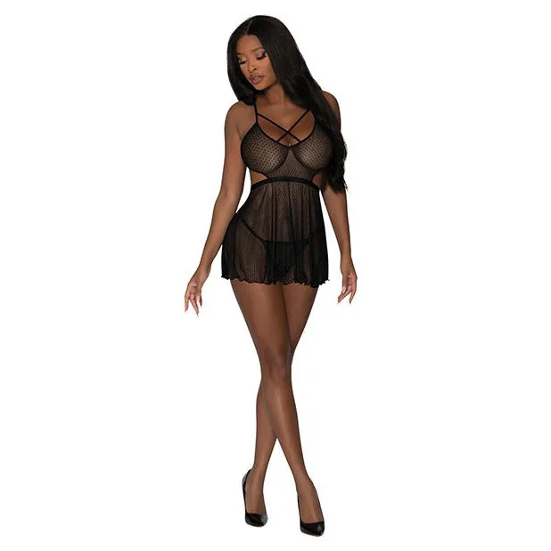 Female Sex Toys Magic Silk Flirty Babydoll Crotchless Panty Set