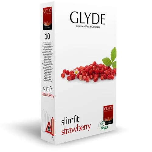 Male Sex Toys Glyde Vegan Condoms Glyde Ultra Slimfit Strawberry Flavour Vegan Condoms 10 Pack Male Sex Toys Glyde Vegan Condoms Glyde Ultra Slimfit Strawberry Flavour Vegan Condoms 10 Pack