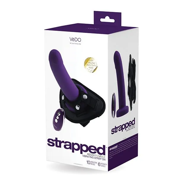 VeDo Strapped Rechargeable Vibrating StrapOn Dildo and Harness Kit Female Sex Toys