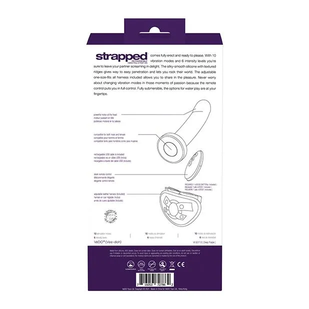 VeDo Strapped Rechargeable Vibrating StrapOn Dildo and Harness Kit Female Sex Toys